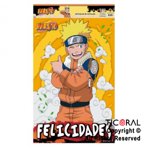 NARUTO AFICHE FELIZ CUMPLE x 1